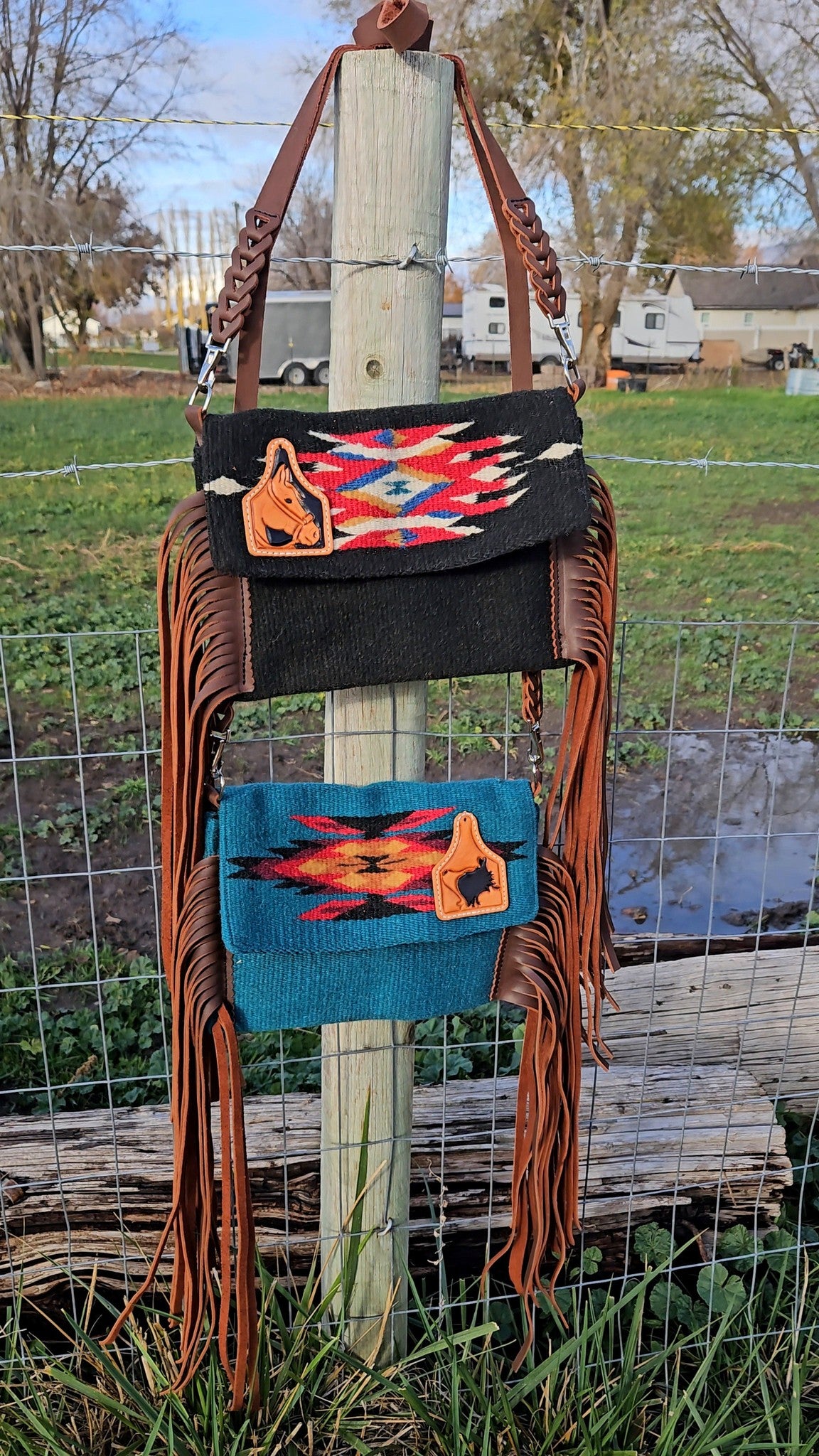 Saddle blanket purses