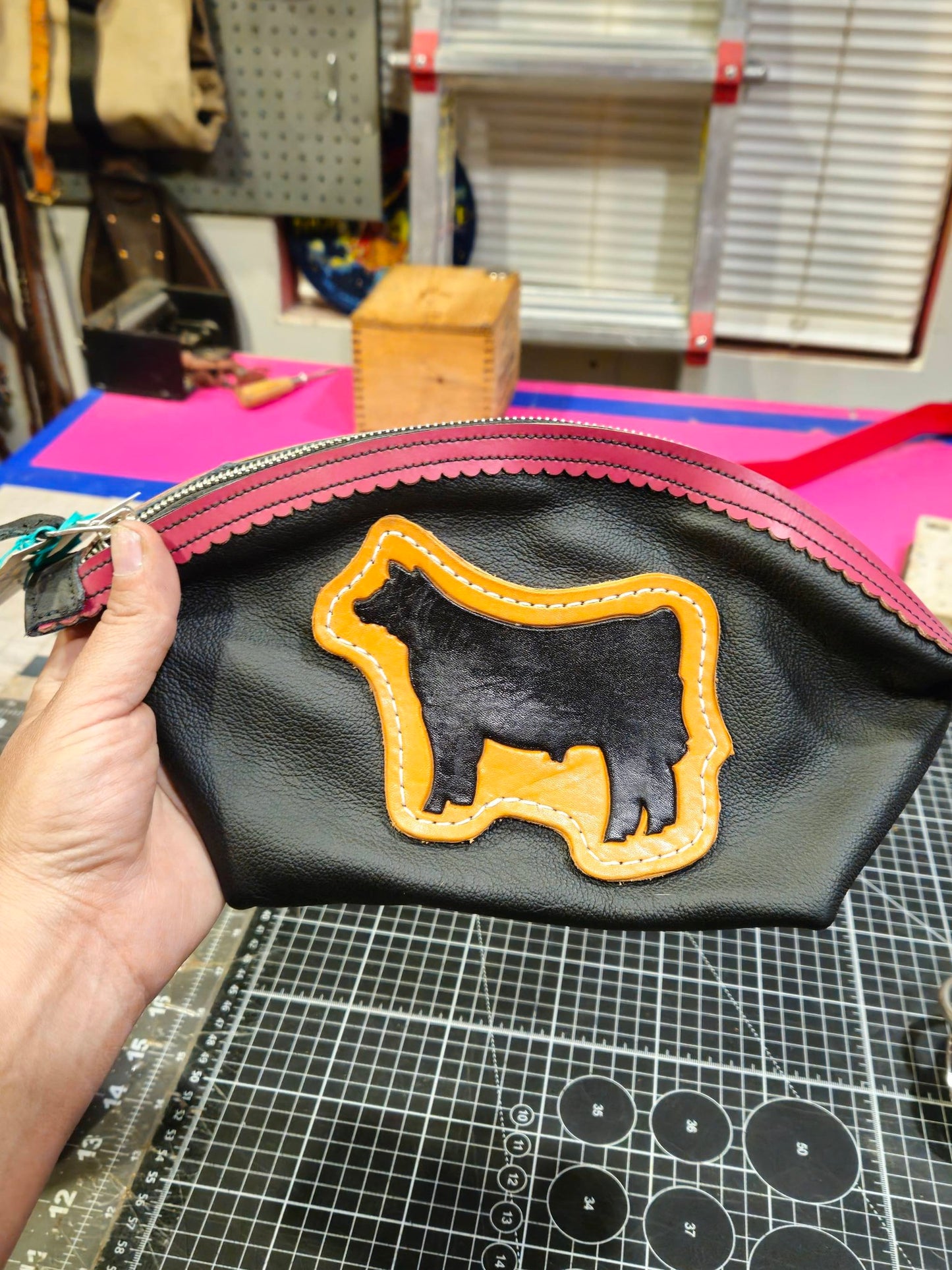 Cow make up bag